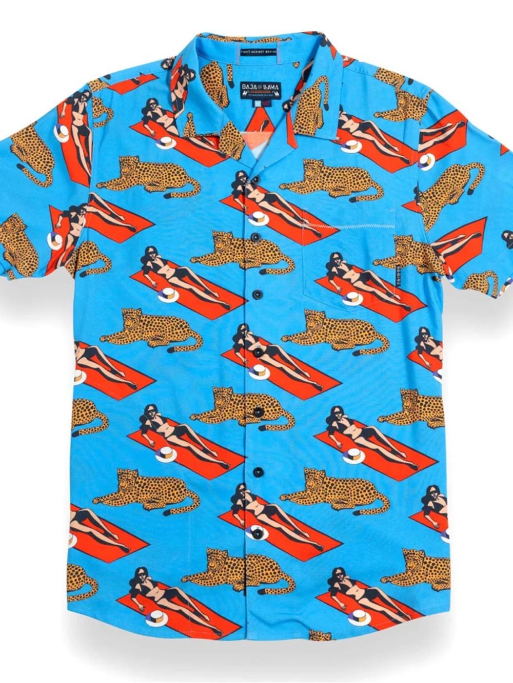 Baja Llama “Puurfect Woman” Blue Nighhawk Button Up Shirt Men’s Small Brand New